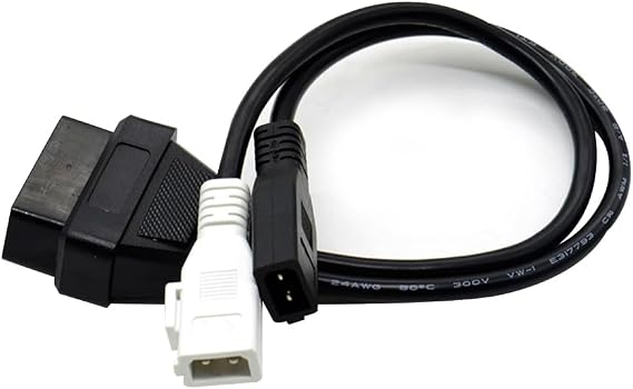 CGEAMDY 16-Pin OBD2 Adapter Connector Diagnostic Cable, 2 X 2 to 16 Pin OBD2 Socket Adapter Connector Diagnostic Cable, 2x2 Stitches to OBDii 16-Needle Adapter Replacement Car Diagnostic Cable