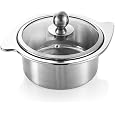 Stainless Steel Stock Pot Soup Sauce Pan Cover Boiling Water Kitchen Supplies Cooking Stockpot(16CM)