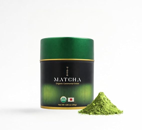 Organic Matcha Powder Ceremonial Grade Japanese Matcha Green Tea, USDA Organic, First Harvest Uji Kyoto, Stone Ground, 30g (1.06oz)