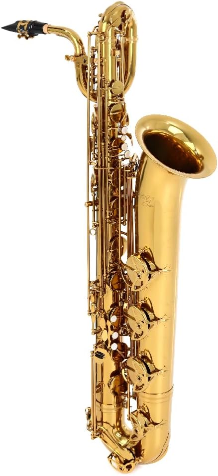 BetterSax Classic Baritone Saxophone - Professional-Grade Instrument with Dark Gold Lacquer Finish - Complete Kit for Beginners and Pros - Includes Mouthpiece, Neckstrap, and Durable Case