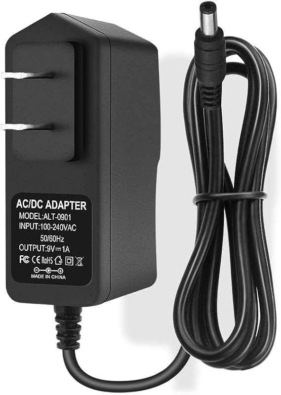9V DC Adapter Power Supply 1A, DC 9V Power Cord with 5.5 * 2.5mm Barrel
