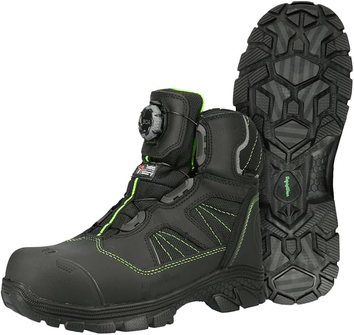 RefrigiWear Men's Extreme Hiker Waterproof Winter Work Boots | Hybrid Traction Outsole and BOA Fit System for a Secure, Leather and Nylon Upper, ASTM Composite Safety Toe