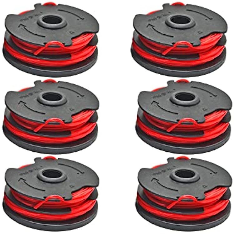 6 Pack 0.065 Replacement Trimmer Spools for Hyper Tough Weed Eater String Trimmer Compatible with Hyper Tough GGT500WU 4.6 Amp Electric String Trimmer HT18-401-004-01 HT-21-401-002-04