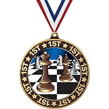 Chess 1st Place Perimeter Medal Gold, 2.75" Chess Tournament Prizes, Kids Chess Trophy Medal Awards