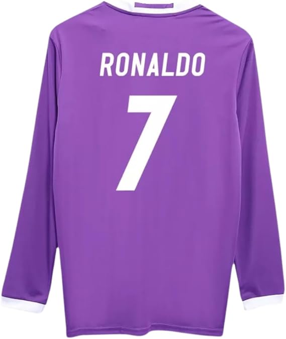 Ronaldo #7 Retro Long Sleeve Purple 16/17 Soccer Jersey for Men Fan Version