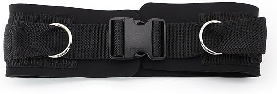 LOOEEL Adjustable Waist Belt Soft Neoprene Padded Belt with 2 Movable Rings for Cable Machines Fitness Exercise Speed Agility Resistance Training