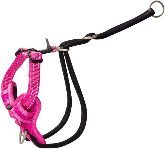 Rogz Stop Pull Dog Harness Reflective Classic Medium Pink