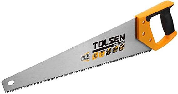 TOLSEN Hand Saw 20'' SharpTooth Designed For Fine Cuts Thick Blade - Hand Saws for Cutting Wood, Handsaw for Wood, Garden Saw, Carpenters Saw, Woodworking Hand Saw, Serrucho Manual, Hand wood saw