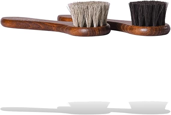 Shoe Polish Applicator Brush Set Horsehair Dauber Brushes | Wood Handle | Made in Germany