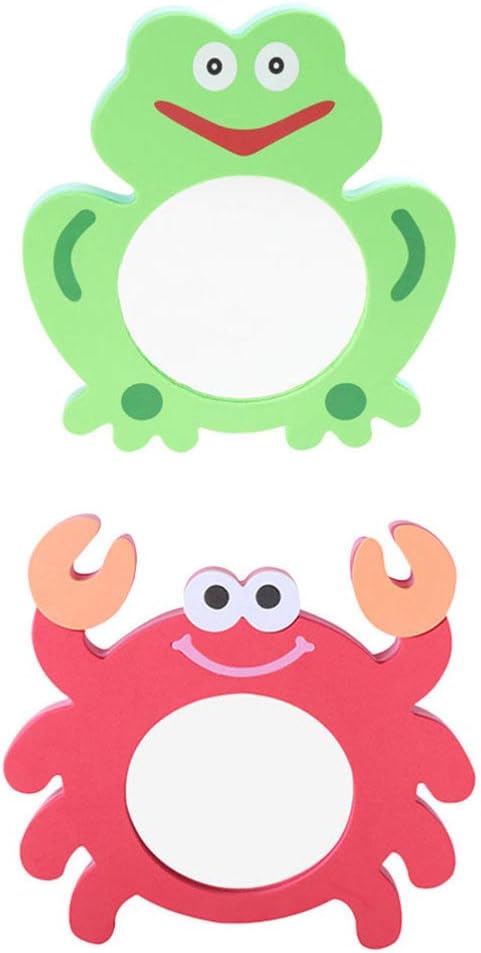TOYANDONA EVA Bathing Toy Shower Toys for Kids, Mirror Bath Toys, Kids Mirror Frog Crab Bathtub Toys for Kids Bathtime Summer Water Toys, 2 Pack
