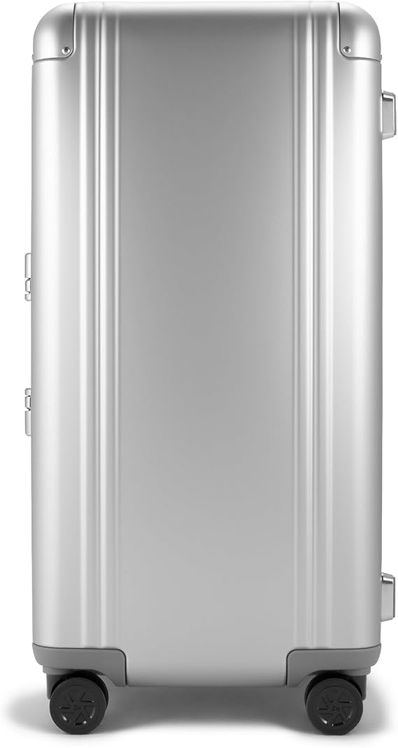 ZERO Halliburton Classic Aluminum 3.0 - Portable Trunk 99L Large Aluminum Checked Luggage with Wheels, TSA Lock, and Spacious Interior for Long Trips SILVER