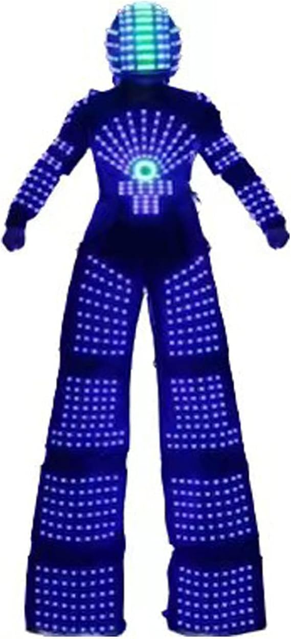 Earthradius Led Robot Stilts Walker Costume Luminous Clothing for Adult Party Halloween Cosplay Dress