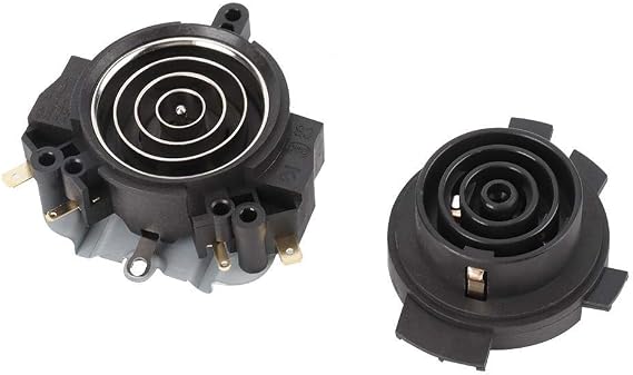 Electric Kettle Thermostat Switch and Base, Black ABS Material, 2.6x2.8x1.2 Inch Main Size, Temperature Control Replacement Part