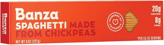 Banza Pasta,Chickpea,Spaghetti 8 oz (Pack of 12)