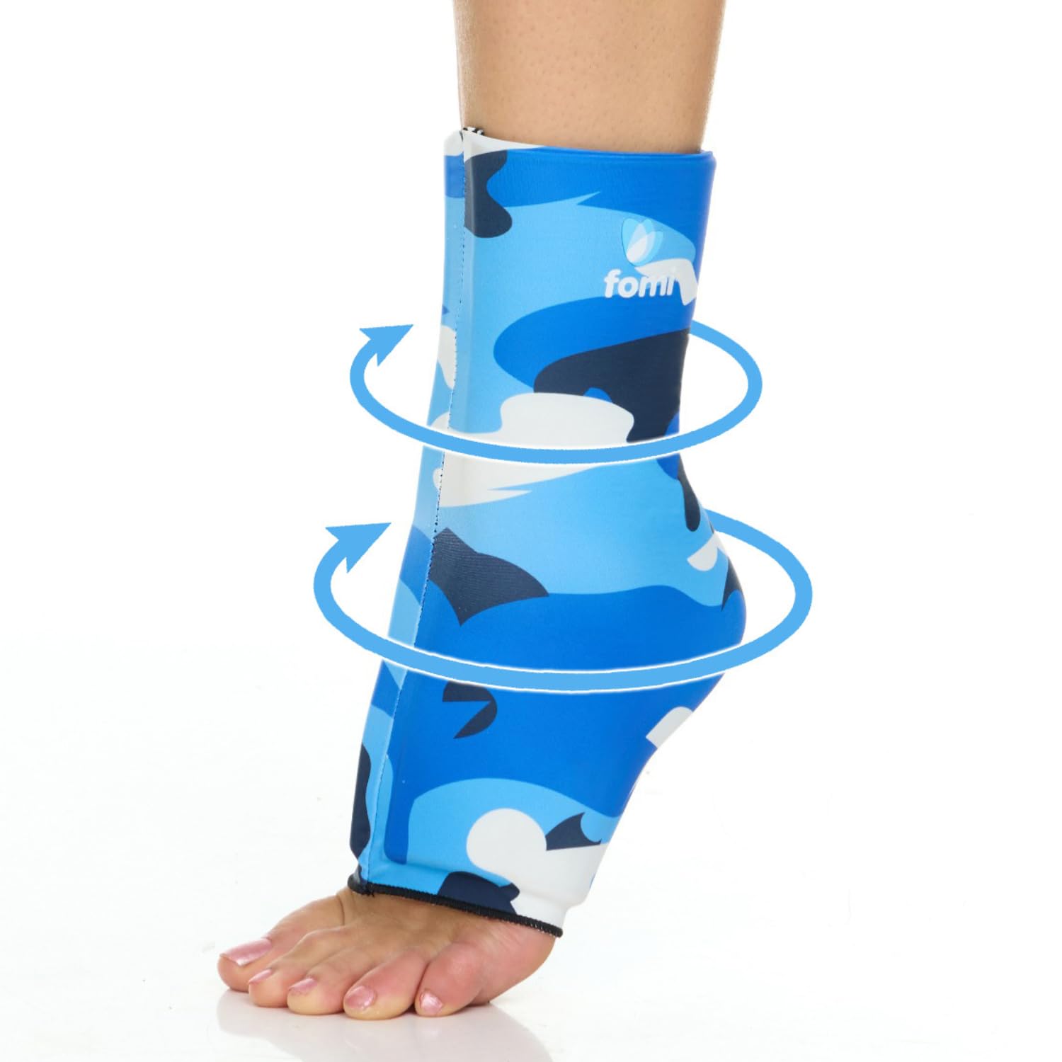 FOMI Hot Cold Ankle Foot Gel Ice Pack Wrap | Premium Comfort 360 Degree Solid Gel Cooling Compression for Plantar Fasciitis, Heel Spurs, Achilles, Tendonitis, Sore Feet, Gout