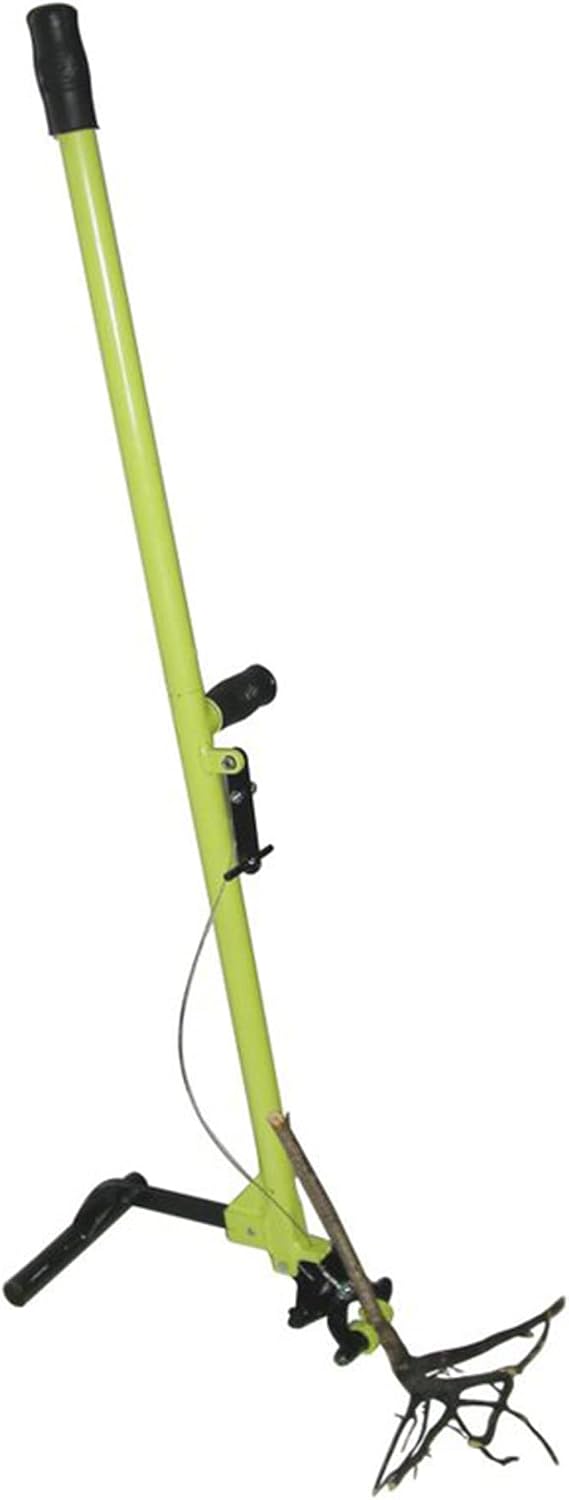 Brush Grubber Heavy Duty 4 Foot Long Tubular Steel Handled Shallow Root Lifting Garden Tool for Brush, Small Trees, and Tough Weed Roots, Green