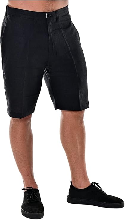 bohio Mens Casual Flat Front Bermuda Shorts Linen - in (7) Colors - MLH40