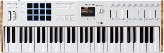 Arturia KeyLab mk3 Keyboard Controller, 61 Keys, Velocity & After-Touch Compatible, Pad Function, Full Color Display, White