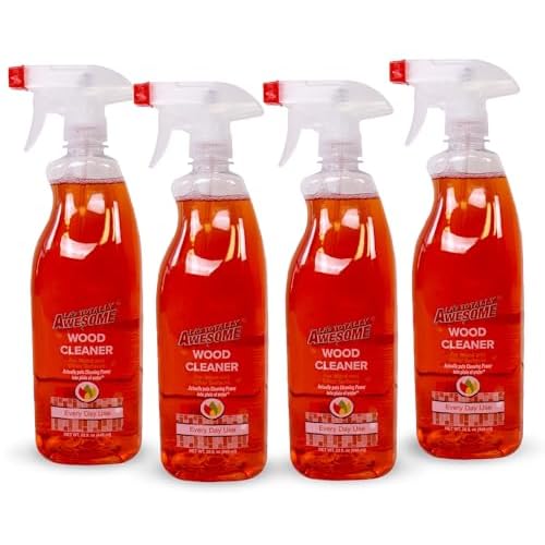 Las Totally Awesome Daily Wood Cleaner Spray, For Bookcases, Shelves, tables and more, Plant-Derived Formula, 32 Fl Oz Pack of 4