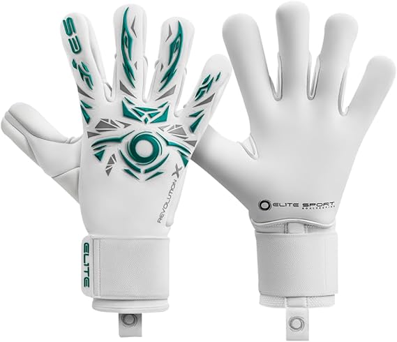 Elite Sports Revolution X Goalkeeper Gloves - Exceptional Grip with Ultra GTech Pro Latex, Moisture-Absorbing Fabric for Comfort, Flash X Cut Palm Design