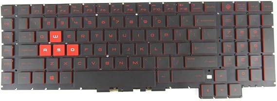 New Keyboard Compatible with HP Omen 17-an 17-AN000 17-an011dx 17-an012dx 17-an013dx 17-an014dx 17-an025nm 17-an026nm 17-an027nm with Backlit Red