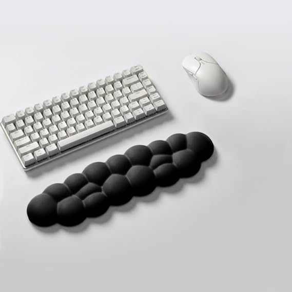 Klasse Cloud Klavye ve Mouse Bilek Destek Seti, Bulut ErgoPad, Kaymaz Tabanlı, Nefes Alan Kumaş, Ağrı Önleyici (Klavye Desteği, Siyah)