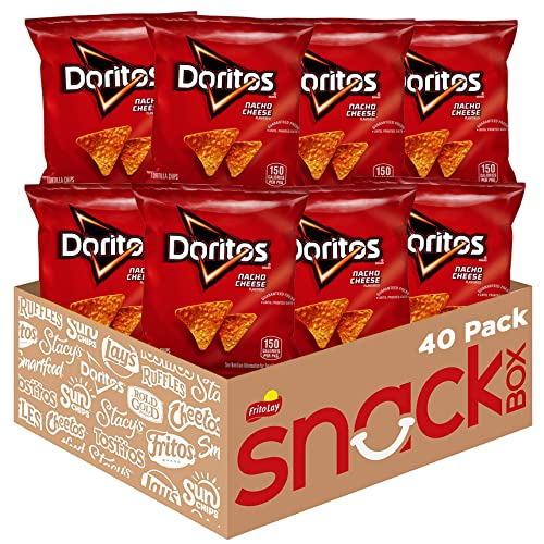 Doritos Flavored Tortilla Chips, Nacho Cheese, 1 Ounce Pack of 40