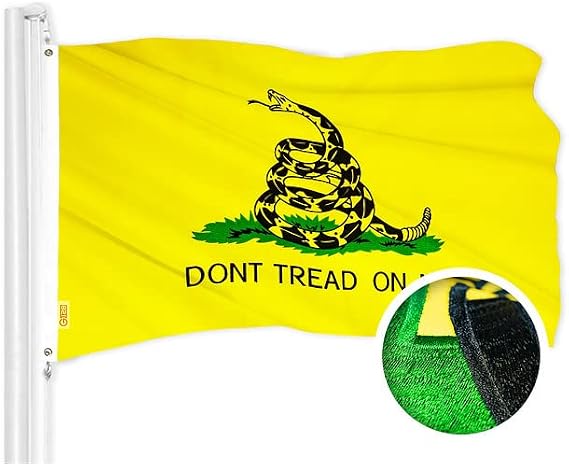 G128 Gadsden Don't Tread On Me Flag | 2x3 Ft | ToughWeave Series Embroidered 300D Polyester | Historical Flag, Embroidered Design, Indoor/Outdoor, Brass Grommets