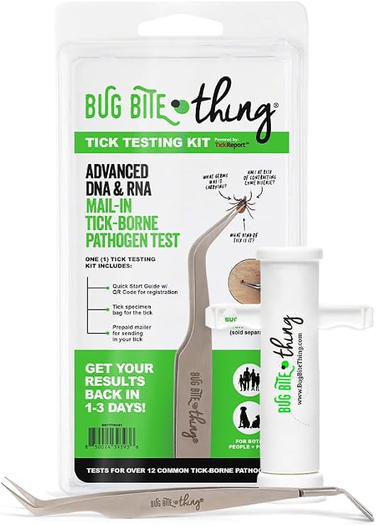 Bug Bite Thing Tick Testing Kit with White Suction Tool and Tick Remover
