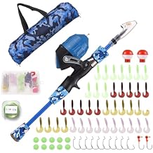 Kids Fishing Rod and Reel Combo, 47in/59inTelescopic Fishing Pole Portable Fishing Kits Lightweight with Fishing Lures Fishing Lines Fishing Hooks