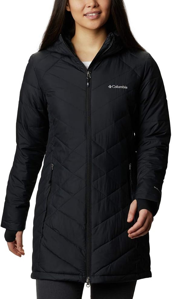 Columbia Women's Heavenly Long Hooded Jacket, Black, 3X