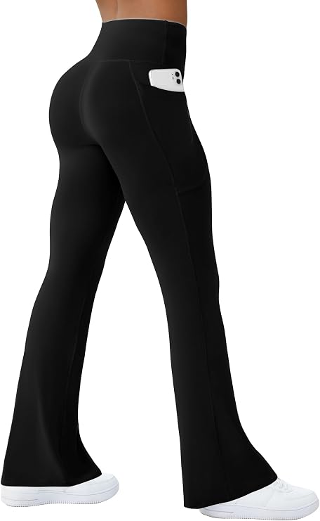 COPYLEAF Womens Yoga Pants with Pockets Seamless High Waist Flare Leggings