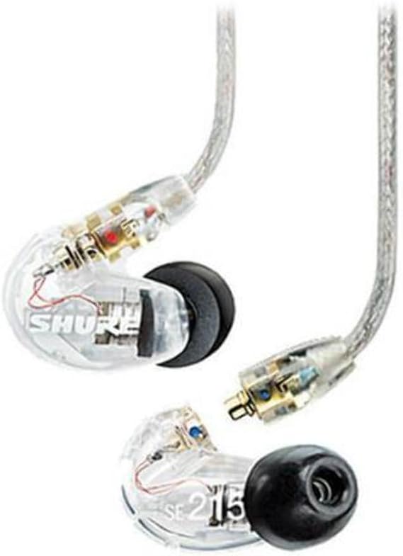 Shure SE215-CL Sound Isolating In Ear Stereo Earphones (Clear) with 3 Pairs of Triple Flange Sleeves for Better Sound Isolation