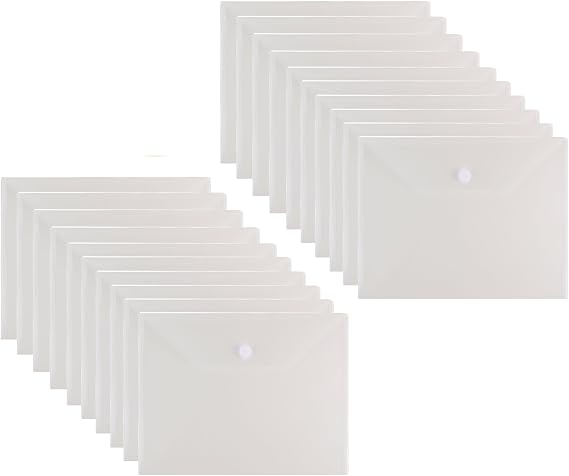 Large Plastic Envelopes Document File Holder 20 Pack, 11x14 inches