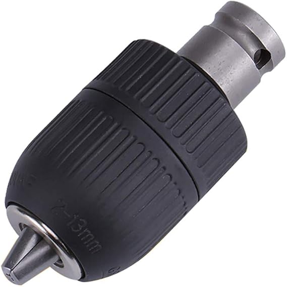 Yakamoz 2-13mm Capacity Keyless Drill Chuck Quick Change Converter Conversion Tool with 1/2 Inch Socket Square Female Adapter for Air Impact Wrench
