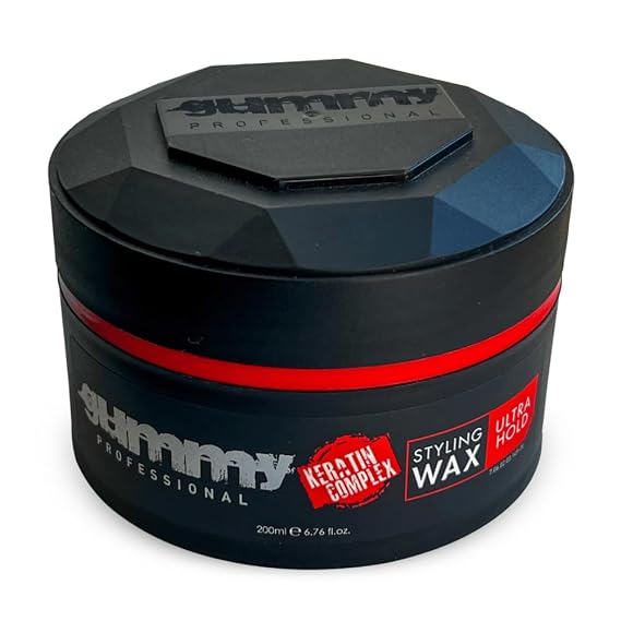 Gummy Professional Hair Styling Wax Strong Hold Hair Wax with Keratin Complex Strengthens and Adds Radiant Finish Water-Based Grooming for Messy, Spiky, Textured Styles 200 ml