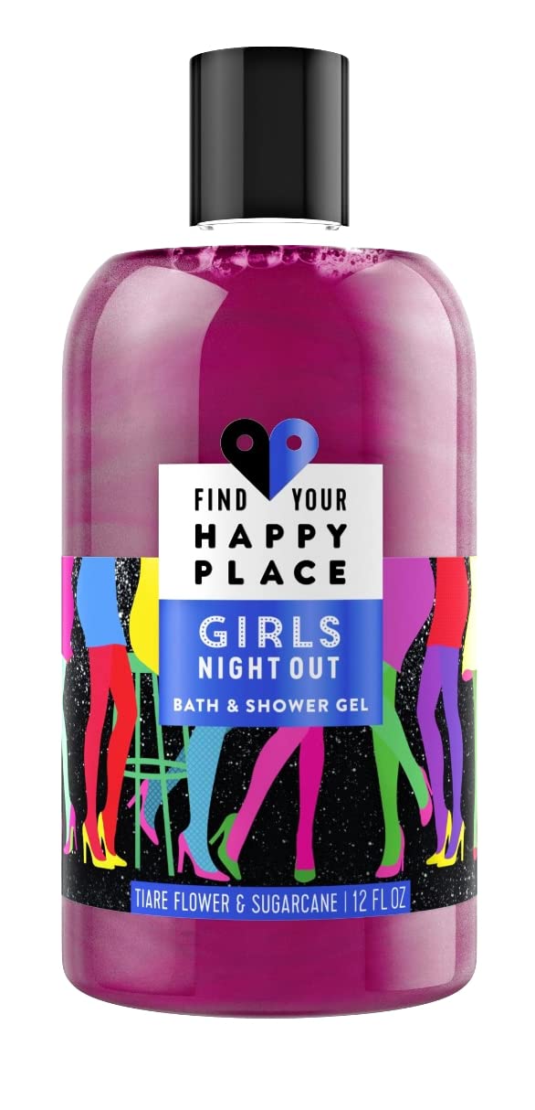 Find Your Happy Place, Girls Night Out, Bath & Shower Gel, Tiare Flower & Sugarcane 12 Fl Oz