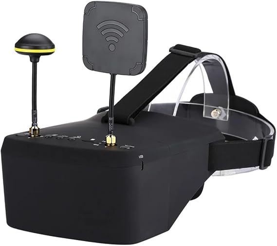 EV800D FPV Goggles with DVR - 5.8G 40CH 5 Inch Screen Build in Antenna Battery for Analog FPV Camera and Transmitter FPV Drone RC Car Airplane Hobby