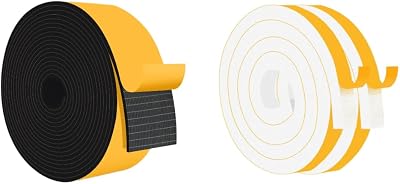 13 Ft High Density and 13 Ft High Density Weather Stripping Door Seal Strip, Soundproofing Weatherproof, Foam Seal Tape for Doors & Windows, 2In x 14In,1In x 1In