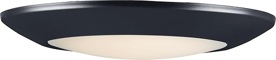 Maxim Lighting Diverse 1-Light 9.25" Flush Mount Ceiling Light | Black Finish | Modern Flush Mount for Hallways and Bedrooms | Low Profile Ceiling Mount | 57931WTBK