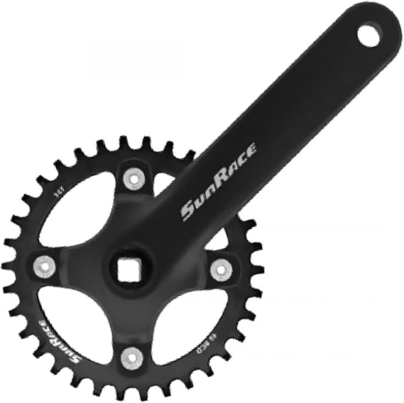 SunRace CRANKSET FCM808 175x38 SQ Black - FCM808.L0DE.0S0.BX