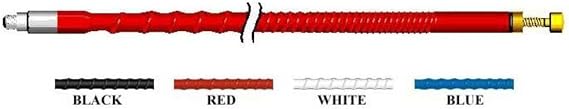 Firestik FS5-R FS-Series 5-Feet (152cm) 40 Channel Plus 1000 Watt Tunable Tip CB Antenna, Red, 5/8 Wave Length Design, Can be Used in Single or Dual Configurations, 3/8"-24 Threaded Base