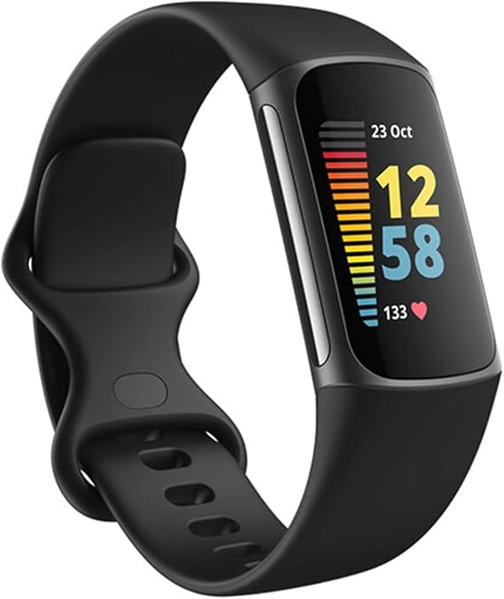 Replacement Bands Compatible with Fitbit Charge 5/6, Silicone Fitness Sport Wristbands for Women/Men, Large, Black