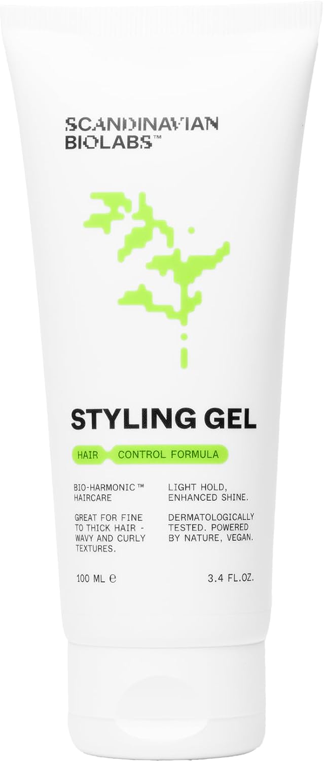 Scandinavian Biolabs Styling Gel | Soft Hold, High Shine, Lightweight Formula, Silicone-Free, Fragrance-Free, Prevents Dryness with Long-Term Use, 100 mL/ 3.4 Oz
