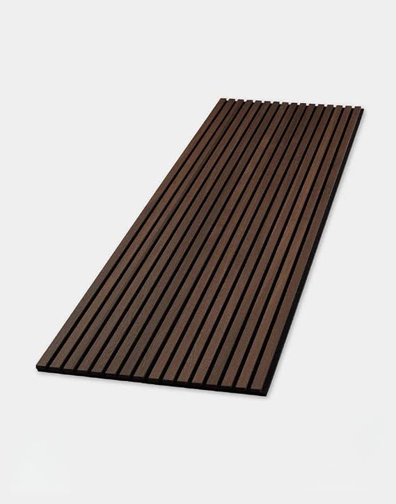 WVH Luxury American Smoked Oak Acoustic Slat Wood Wall Panels, Measures 47.24" x 25.20", Premium Finish, Interior Decor for Walls & Ceilings, Noise Cancelling & Sound Absorbing for Home & Office, 2pcs