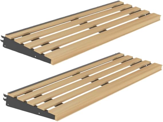 DGS Retail 2 Pack Rustic Wooden Bread Bakery Display Shelves - 48" W x 16D