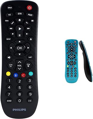 Philips Universal Remote Control Replacement & Universal Remote Control Replacement for Samsung, Vizio, LG, Sony, Sharp, Roku, Apple TV, RCA, Panasonic, Smart TVs, Streaming Players, Blue, SRP3249B27