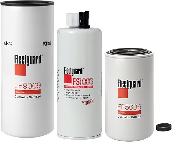 Genuine Fleetguard - Cummins Filtration LF9009 - FS1003 - FF5636 Fleetguard Filters Kit For Cummins