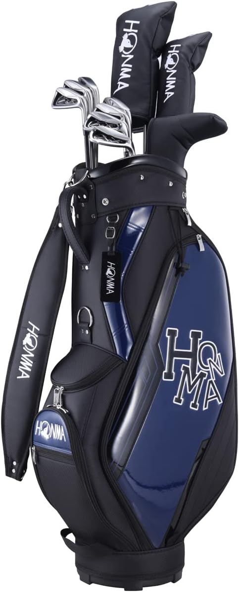 HONMA GOLF HONMA D1 All in One Set 10-Piece Club Set with Caddy Bag, 2022 Model, Navy S