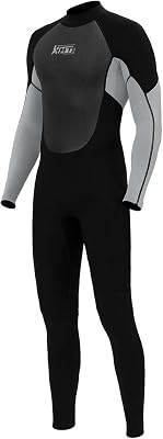 KMT Wetsuit for Men, Mens 32mm Wetsuits Full Ultraflex Wet Suits Back Zip Keep Warm in Cold Water High-Elasticity CR